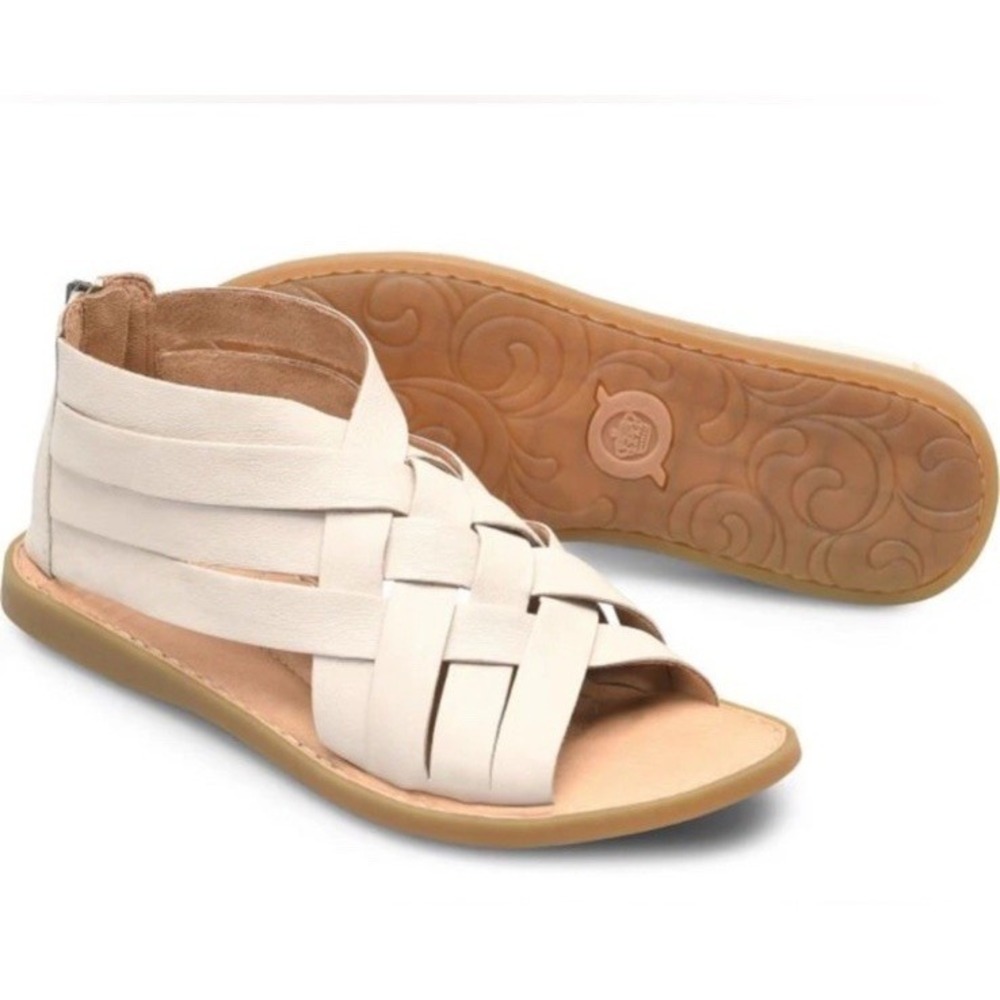 Women's Cream Woven Gladiator Sandals